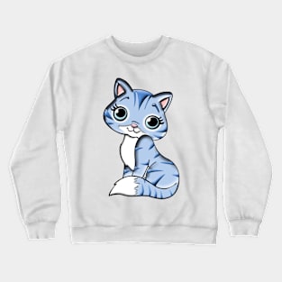 Cute blue cat / kitten Crewneck Sweatshirt